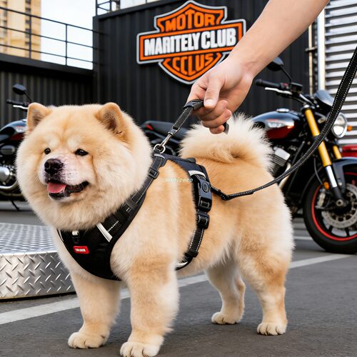 背心式松狮犬狗狗专用牵引绳胸背调节防挣脱背带栓狗绳链子大型犬
