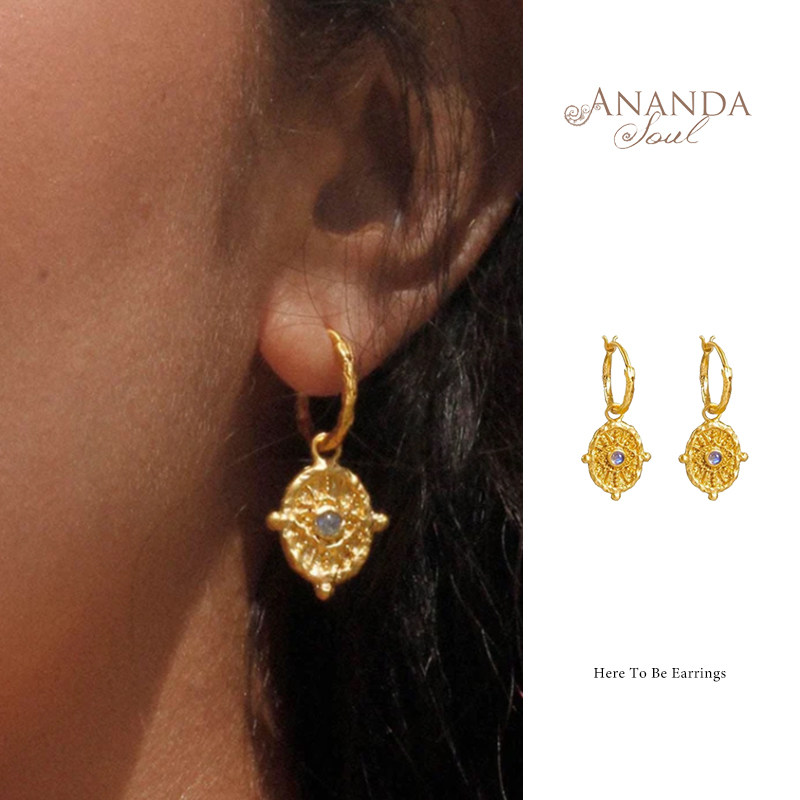 AnandaSoul复古原创镀金耳环