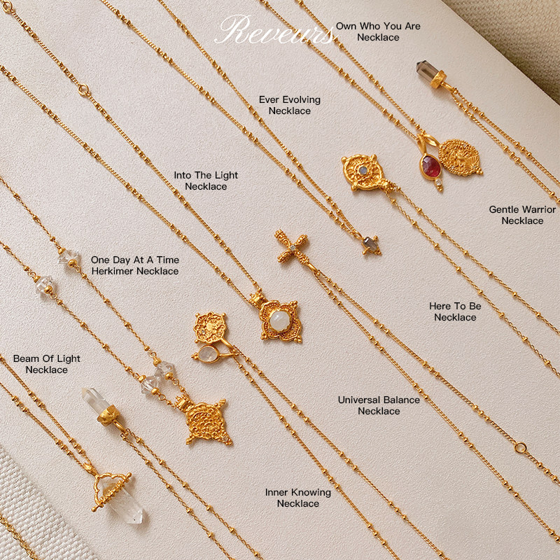 AnandaSoul半宝石可调节项链