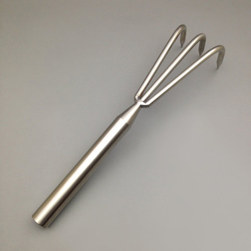 不锈钢实心柄三齿小耙子小巧结实