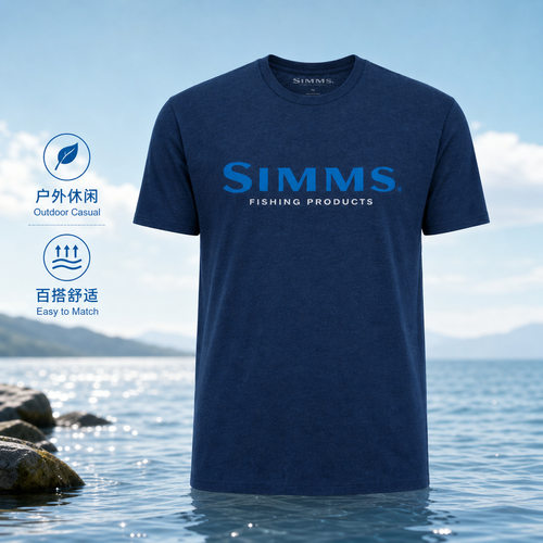 跨境Simms短袖圆领衫T恤速干透气