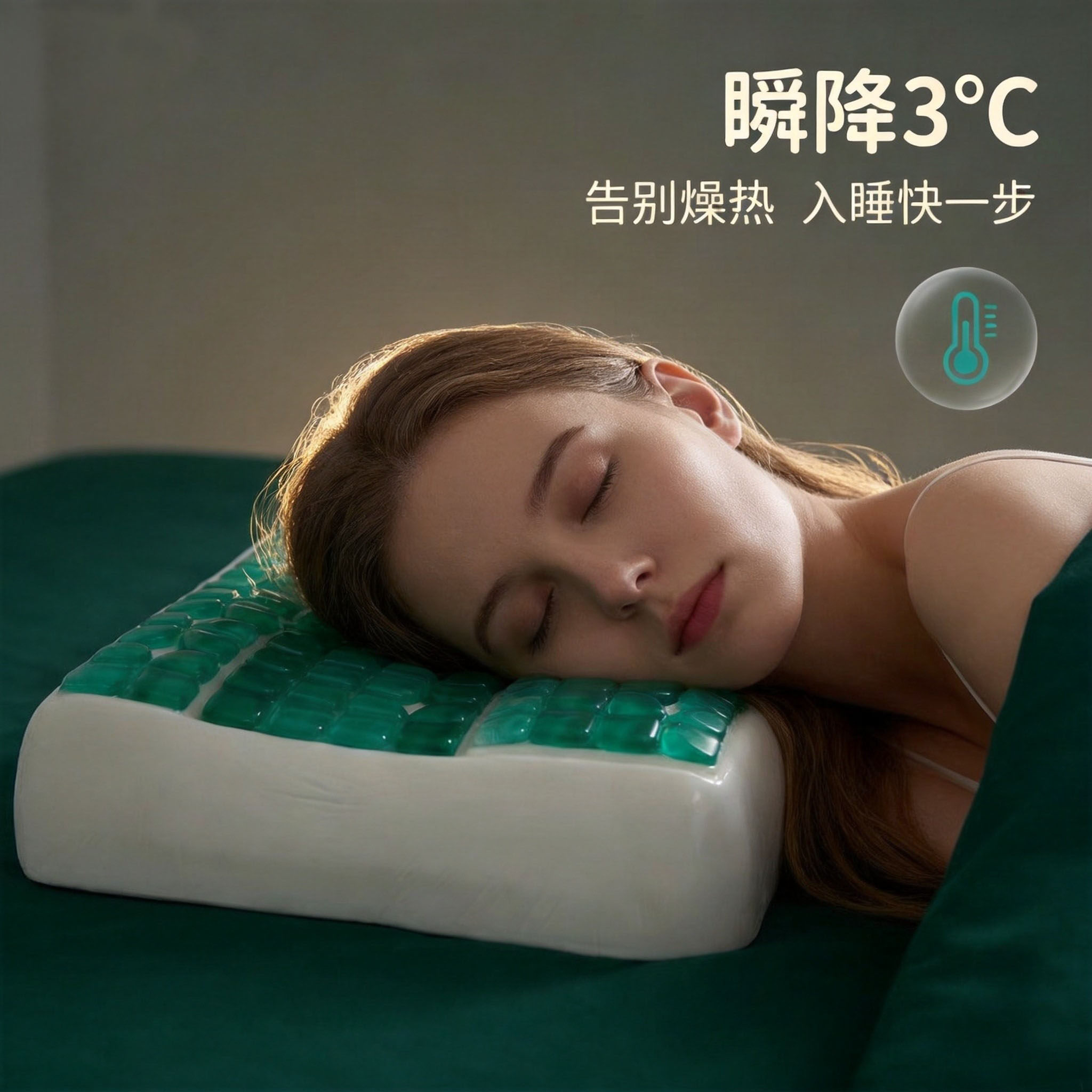 菲也生活成人凝胶降温助眠护颈枕