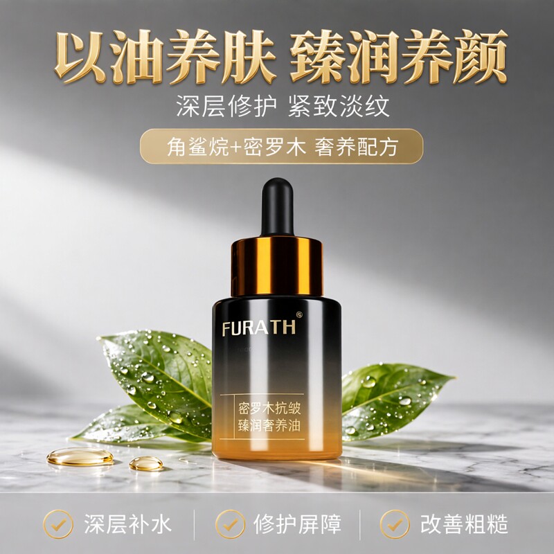角鲨烷密罗木面部精华油补水保湿修护屏障 舒缓泛红改善干燥粗糙