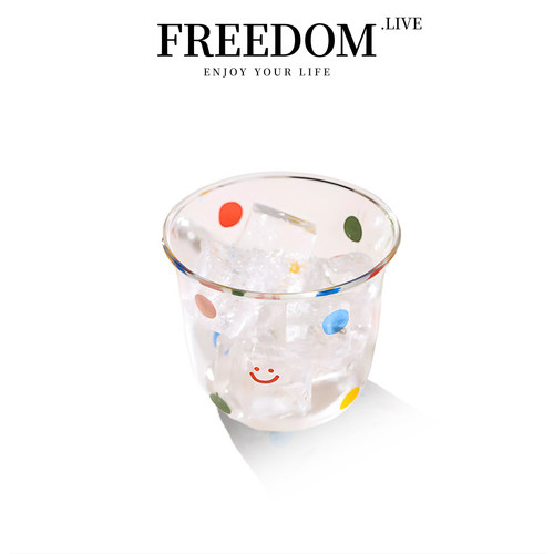 FREEDOM.LIVE 杯具玻璃杯创意高颜值耐高温果汁杯水杯家用 |初夏