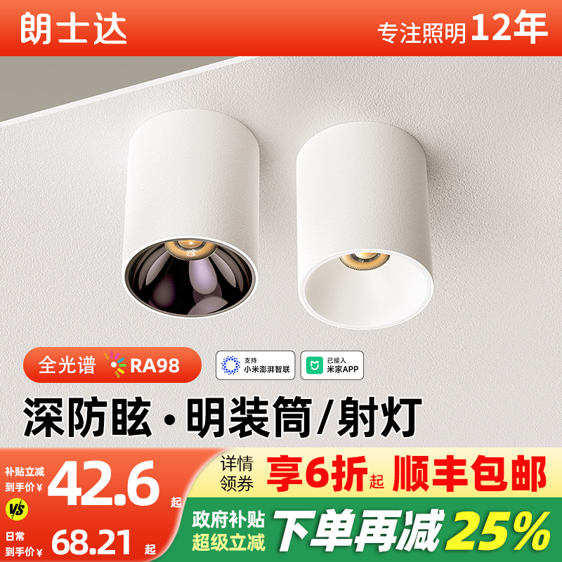 朗士达全光谱明装射灯筒灯新品