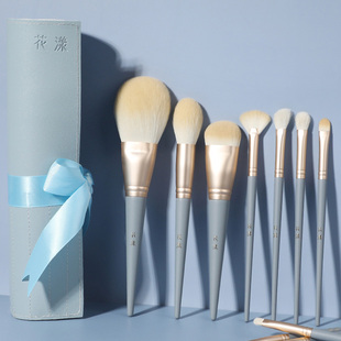 花漾蓝桥化妆刷套装刷子散粉刷眼影刷粉底刷动物毛软毛羊毛10支