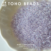 日本进口幻彩低饱和透明紫色玻璃米珠2mm 手工串珠DIY项手链材料