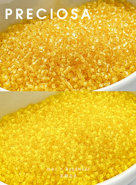 进口染芯米珠黄色系列2.2mm捷克宝仕奥莎10/0手工手链diy串珠材料