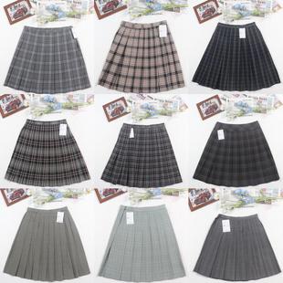 古着中古JK制服日制校供日系学院风学生百褶箱褶格子短裙半身裙