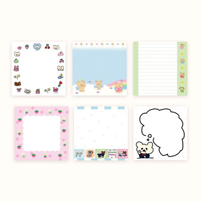 ●JY杂货●国内现货韩国mazzzzy彩色小熊方形便签本 手帐装饰ins