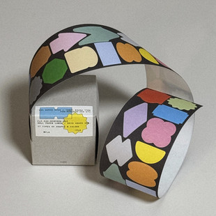 ●JY杂货●国内现货韩国flagg彩色几何贴纸卷标签贴 手帐装饰拼贴