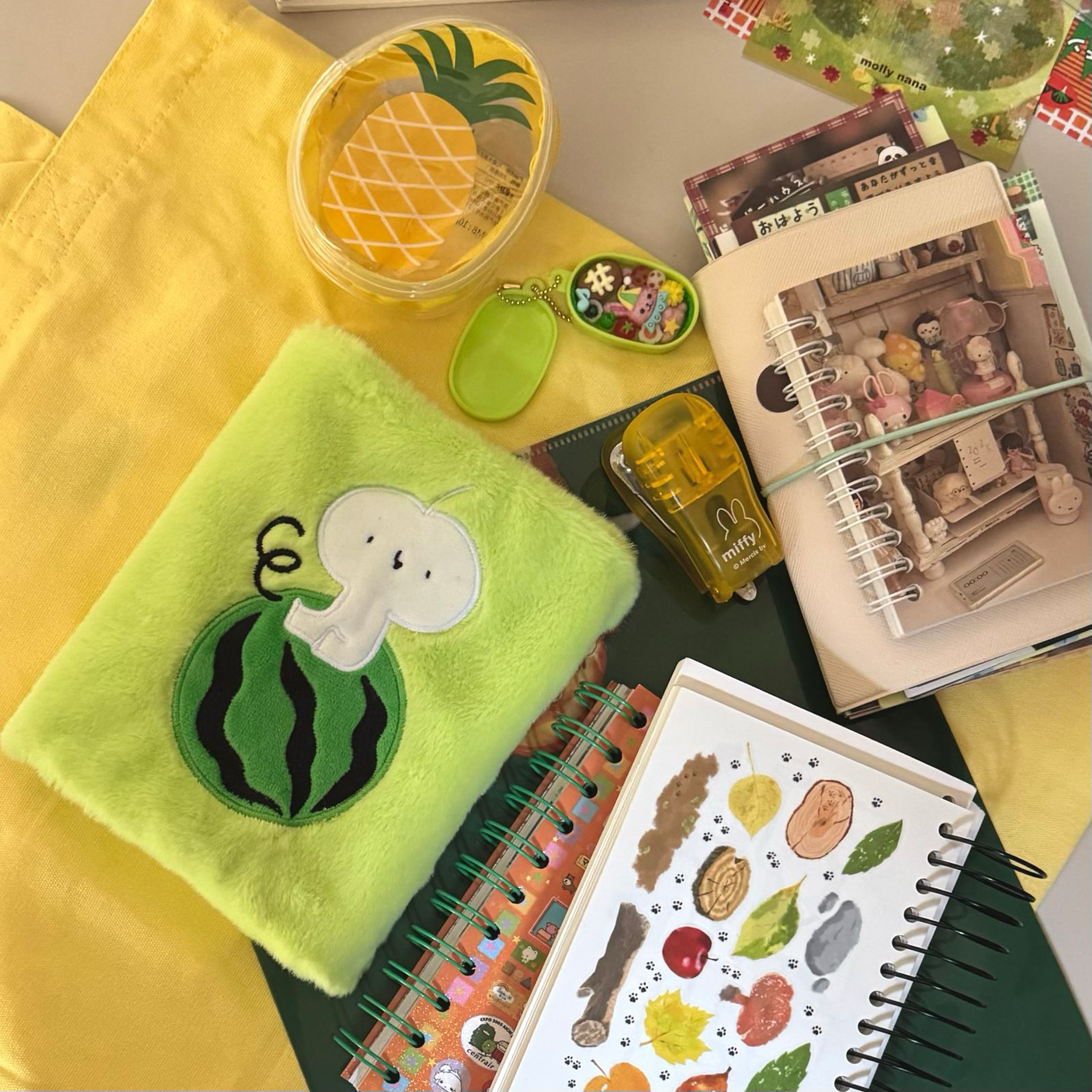 ●JY杂货●现货苹果爸爸文创西瓜书衣苹果宝宝挂件 手帐装饰拼贴