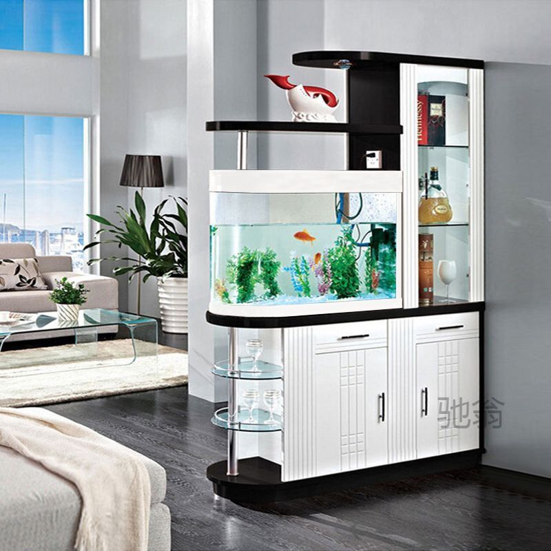 麓f鱼缸隔断柜现代门厅柜玄关柜客厅屏风柜酒柜双面储物柜进门鞋