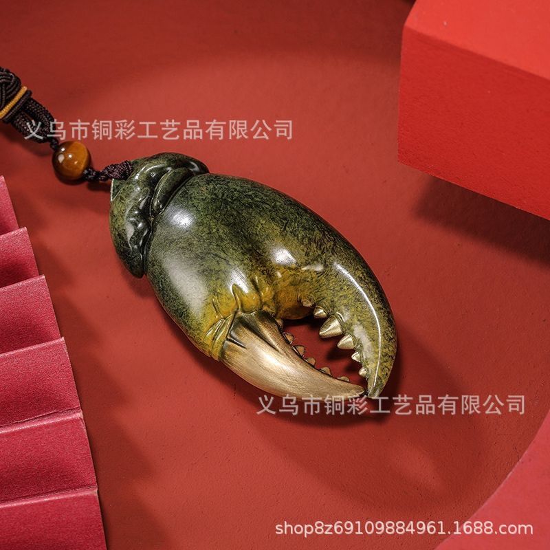 黄铜手中有钱铜蟹钳手里有钳工艺品摆件手把件招财挂件把玩件