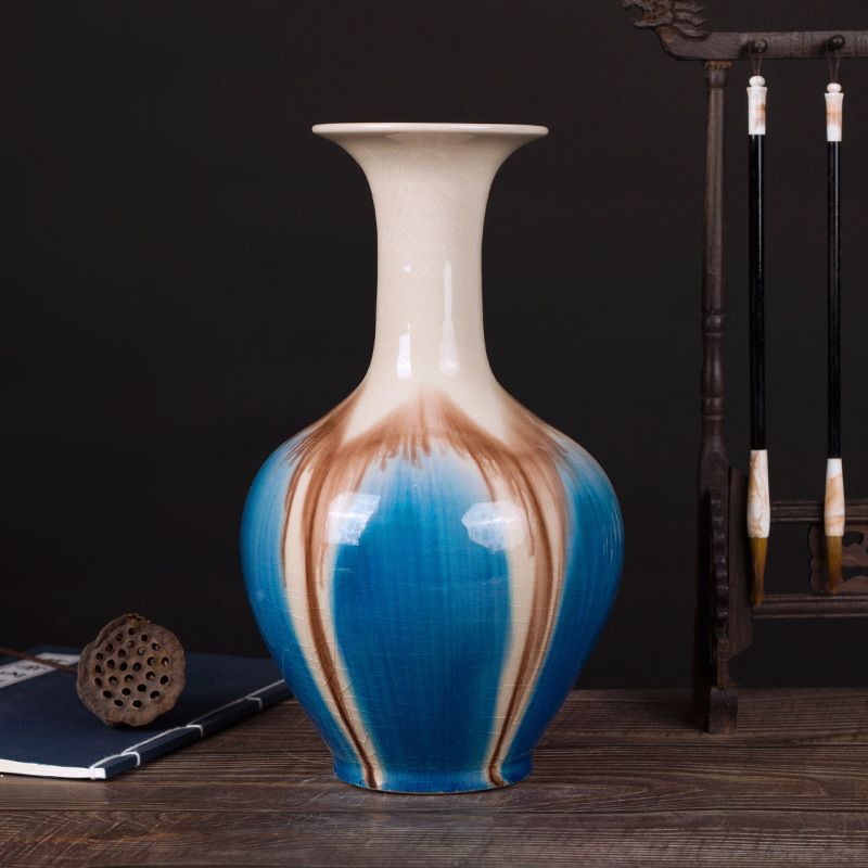 景德镇陶瓷工艺品 手绘瓷器装饰客厅家居摆件 手工花瓶桌面装饰品