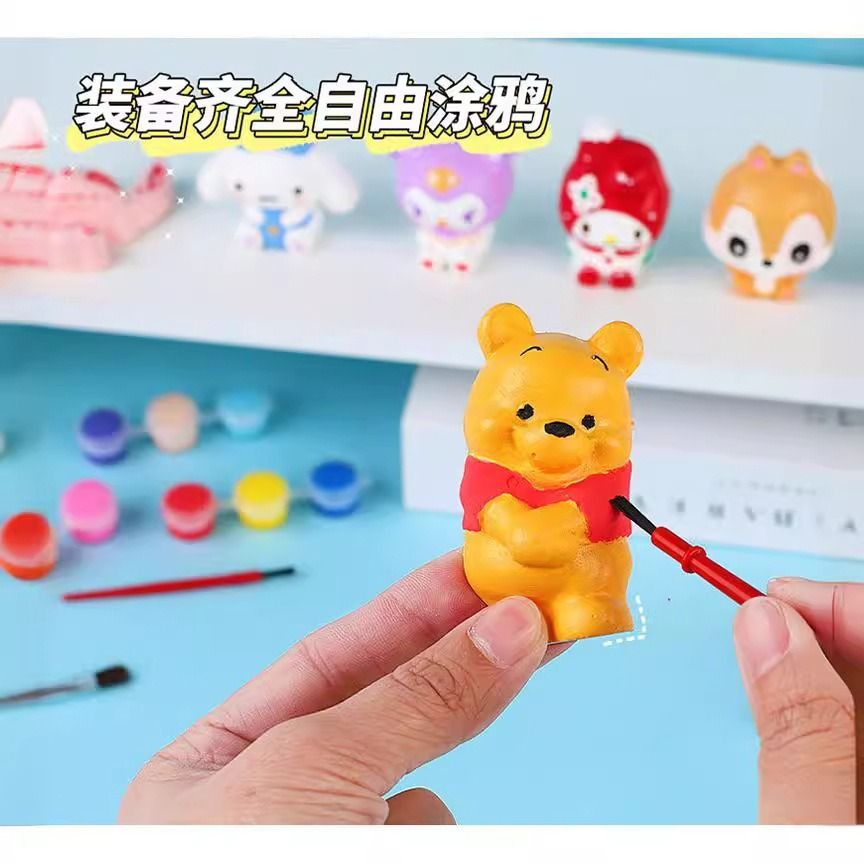 儿童手工diy涂色涂鸦玩具创意绘画套装彩绘石膏娃娃石膏手绘模型