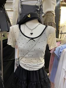 十三行2024年时尚夏季净色波点甜美气质显瘦两件套韩版减龄上衣女
