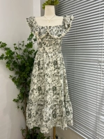 Летний свежий южнокорейский ретро товар, приталенный корсет без рукавов, платье, в корейском стиле, цветочный принт