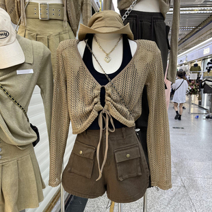 春季 针织上衣 背心两件套女 韩国东大门净色气质显瘦减龄百搭韩版