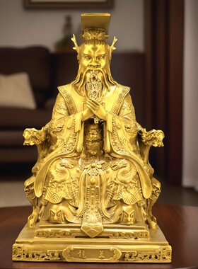 风调雨顺黄铜龙王爷中式佛堂神像