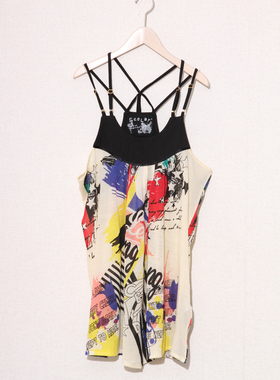 Scolar/丝柯乐正品专柜时尚吊带字母印花连衣裙 142564