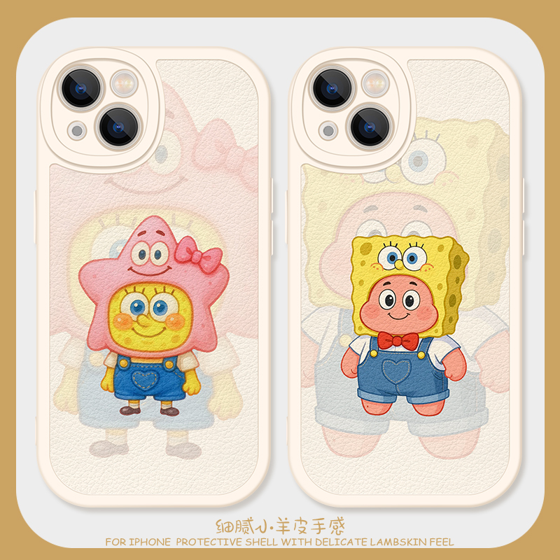 搞怪派大星海绵宝宝情侣手机壳
