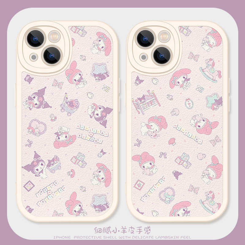 库洛米适用iPhonex手机壳11promax硅胶苹果15小羊皮12新款13全包14卡通xsmax女生xr情侣7plus三丽鸥8p男爆款6