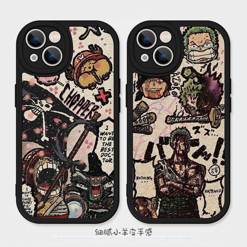 潮酷索隆适用iPhone18promax手机壳苹果17硅胶新款小羊皮14海贼王15卡通16日系荣耀200可爱华为nova12活力版