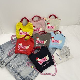 斜挎包包女小包ballchain手提包mini斜挂包购物袋刺绣迷你环保袋