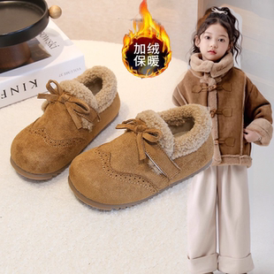 宝宝鞋子女童棉鞋一脚蹬儿童豆豆鞋女孩2025冬鞋保暖女童鞋子冬季
