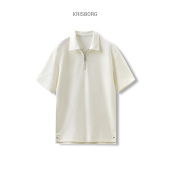 凉感polo衫 T恤男商务休闲高端翻领 纯色高级感短袖 男2025新款 夏季