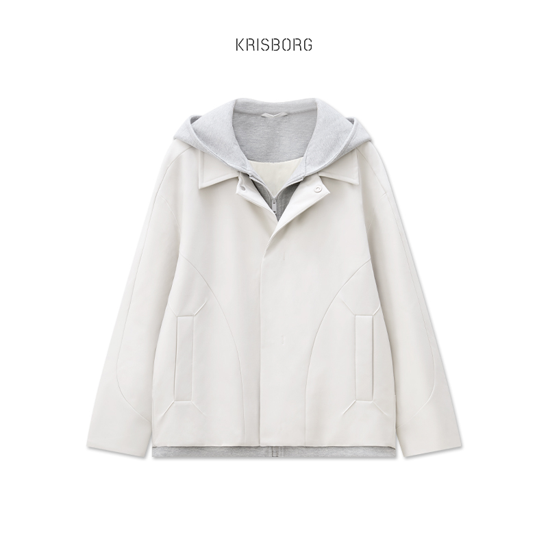 磁吸拉链设计感假两件羽绒服外套