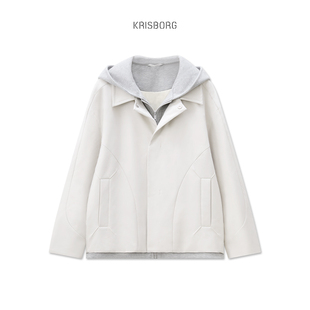 磁吸拉链设计感假两件羽绒服外套男款冬季潮牌爆款连帽2025年新款