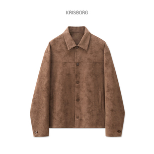 哑光柔雾设计经典翻领皮夹克男春秋季2025年新款机车外套男装秋装