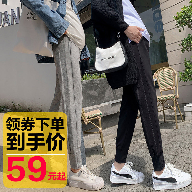 孕妇裤子春秋季外穿长裤时尚打底裤孕妇装秋冬款秋装潮洋气运动裤