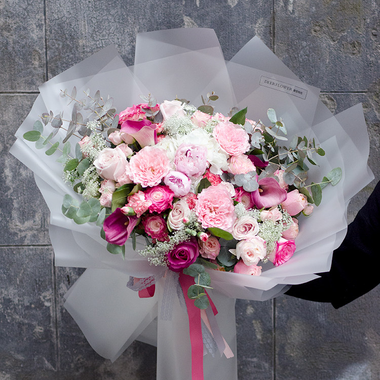 滨州鲜花店同城速递高端花束礼盒绣球玫瑰送女朋友情人节生日周年