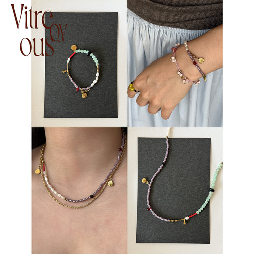 VITREQYOUS百搭个性紫绿配色饰品