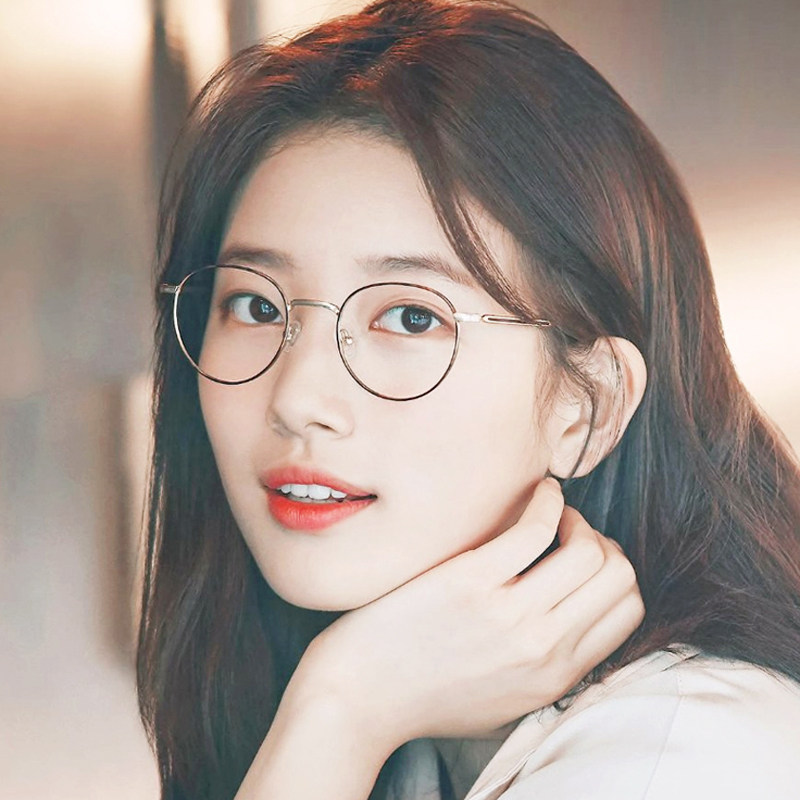 裴秀智同款眼镜框小圆复古纯钛眼镜架男防蓝光素颜眼镜秀气优雅女