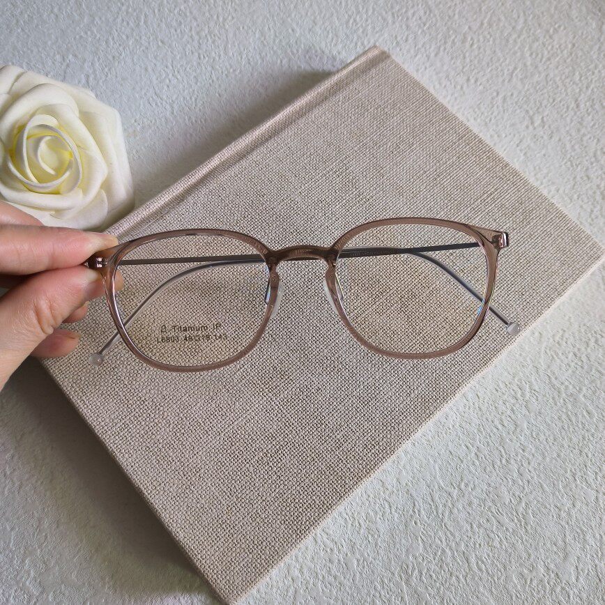 6克TR90纯钛细镜腿女眼镜框带鼻托舒适近视眼镜架男超轻极简眼镜
