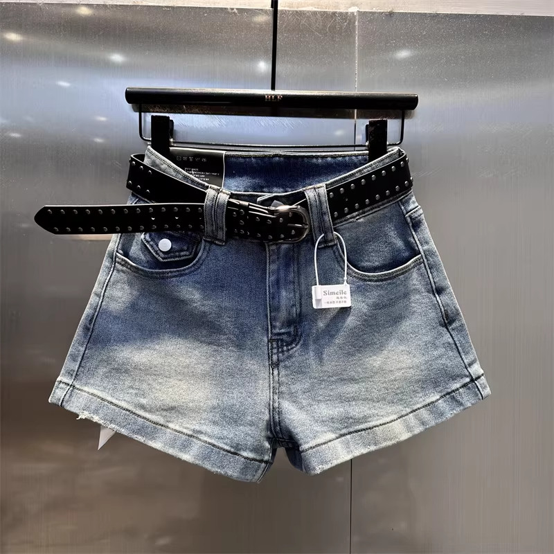 美式辣妹风蓝色牛仔短裤女2026春季高腰显瘦百搭时尚带腰带热裤潮,女装/女士精品,牛仔裤,淘宝优惠券,粉丝福利购,淘宝优惠卷