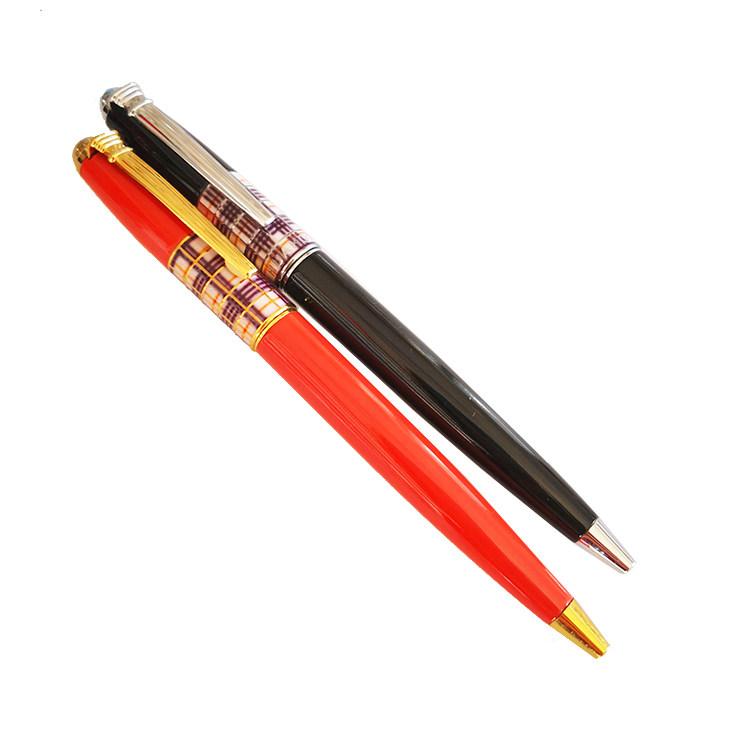 고급 비즈니스 금속 펜 볼펜 회전 코어 유성 볼펜 사무실 검정 쓰기 문구 블루