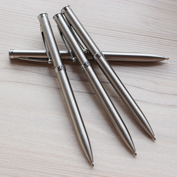 办公旋转不锈钢圆珠笔书写流畅