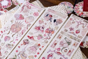 （分装）七日信 野生草莓 半熟草莓 树下下下 经典手帐胶带分装