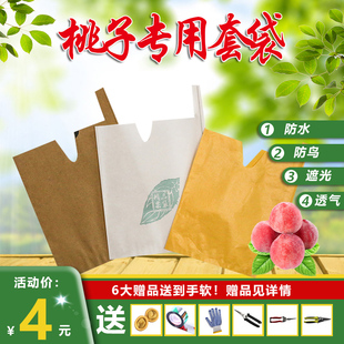 桃子套袋水蜜桃黄桃纸袋果袋防水防虫冬桃蟠桃专用套袋桃子树套袋