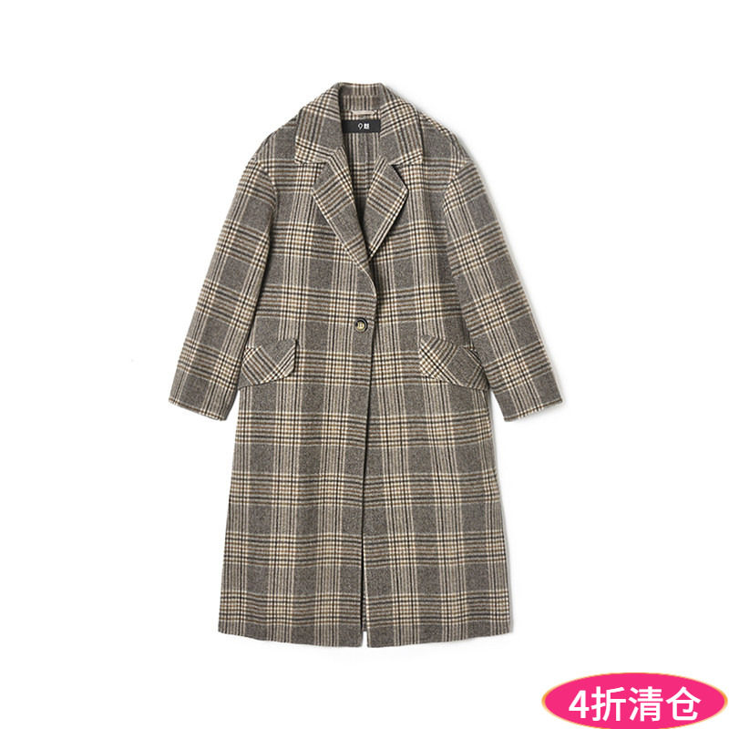 2025年冬Outlets正品 高端FZ系列宽松含羊毛双面尼毛呢外套大衣女