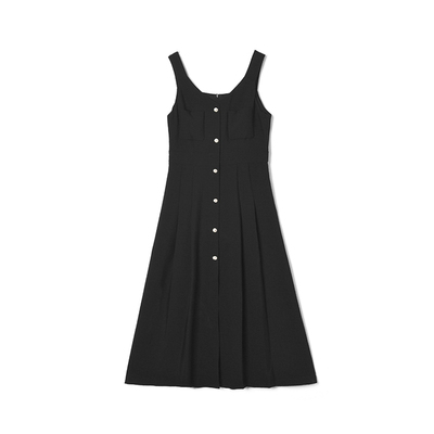 简约风高腰裙聚酯纤维纯色