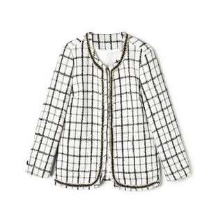 气质格纹上衣单排扣外套女 新款 奥莱专柜撤柜正品 深圳南油NY春装