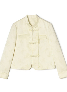 2026年春装Outlets专柜 ZW系列单排扣长袖上衣宽松遮肉国风外套女