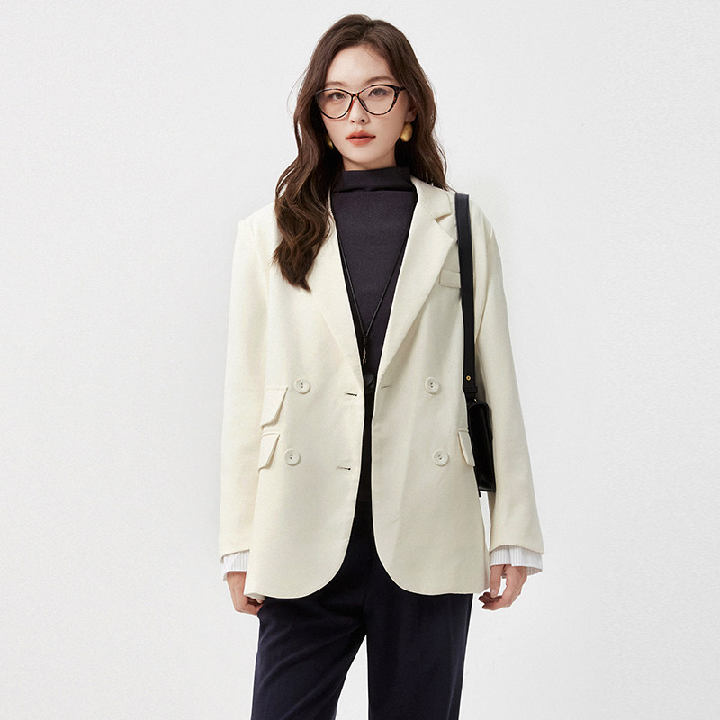 2025年秋Outlets正品 高端YJ系列职业高级感西装上衣双排扣外套女