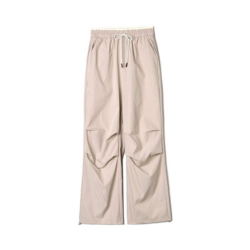 奥莱专柜品牌撤柜正品 HG春装新款 松紧腰长裤工装风微弹休闲裤女